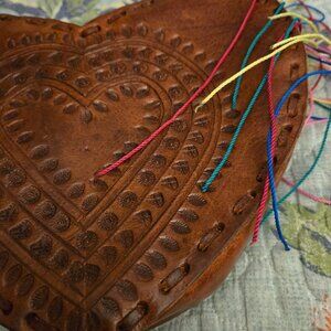 Mexican Leather Purse Heart
